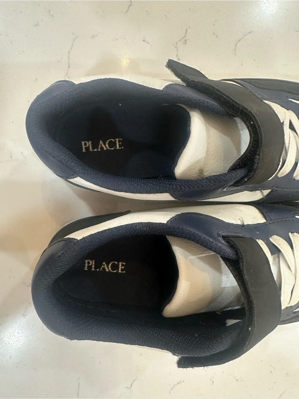 Kids Navy and White Athletic Sneakers- size 3